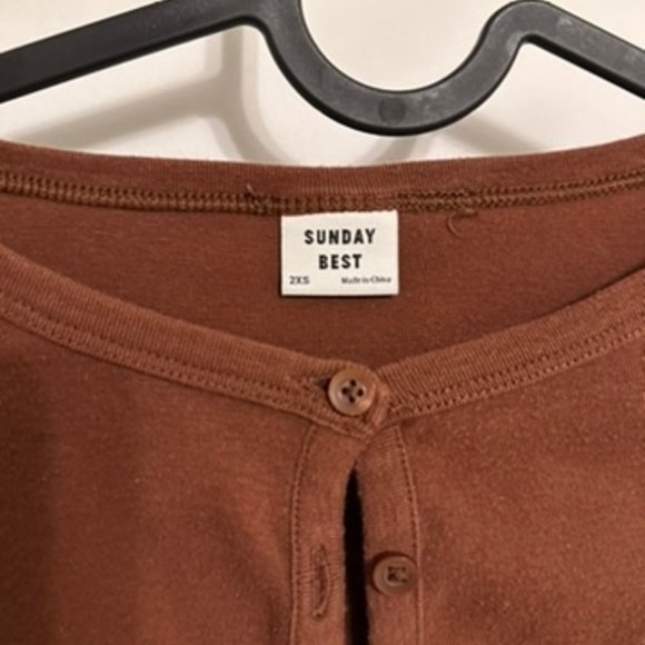 Sunday Best Izzy Cardigan in Cognac - Picture 2 of 3